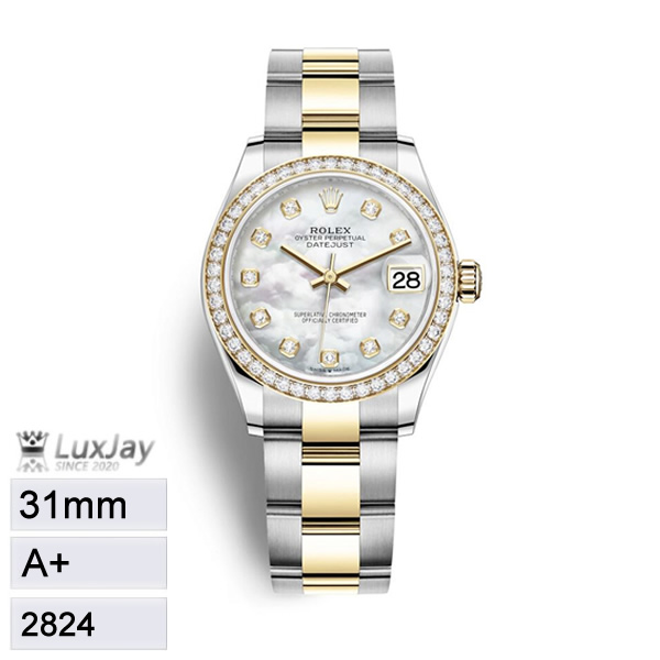 A+ 31mm 2824 롤렉스 데이트스트 31 진주 다이아몬드 다이얼의 어머니 278383MDO